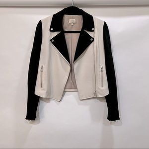 Aritzia Moto Black and White Blazer
